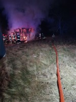 Pożar drewnianej szopy w Cyganówce (27 marca 2021)